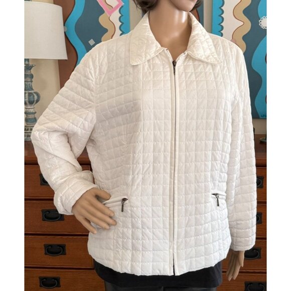 Lightweight Quilted White Jacket Size XL Spacecore Gorpcore Ready by Utex Design - Picture 12 of 13